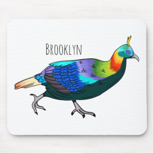 Alfombrilla De Ratón Ilustracion de personalizado de aves monales del H