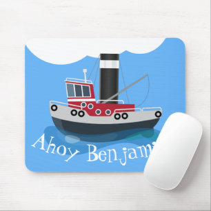 Alfombrilla De Ratón Ilustracion de personalizado de barco de pesca de 
