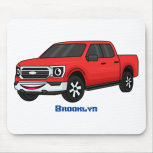 Alfombrilla De Ratón Ilustracion de personalizado de camioneta roja