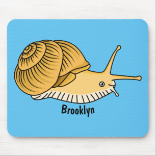 Alfombrilla De Ratón Ilustracion de personalizado de caracol amarillo