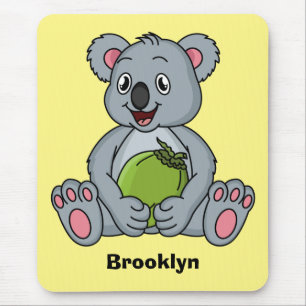 Alfombrilla De Ratón Ilustracion de personalizado de coco y koala cuta