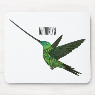 Alfombrilla De Ratón Ilustracion de personalizado de colibrí con moto d