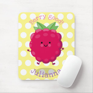 Alfombrilla De Ratón Ilustracion de personalizado de frambuesa alegre