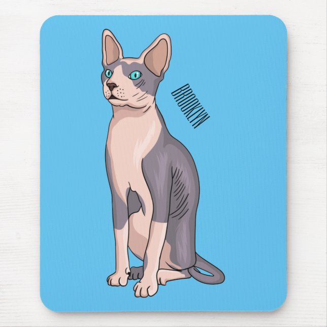 Alfombrilla De Ratón Ilustracion de personalizado de gatos Sfinx (Frente)