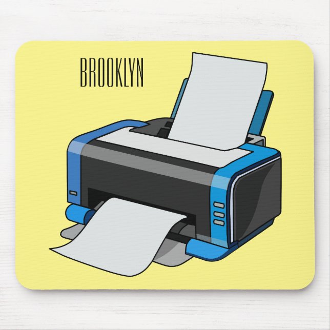 Alfombrilla De Ratón Ilustracion de personalizado de impresora (Frente)