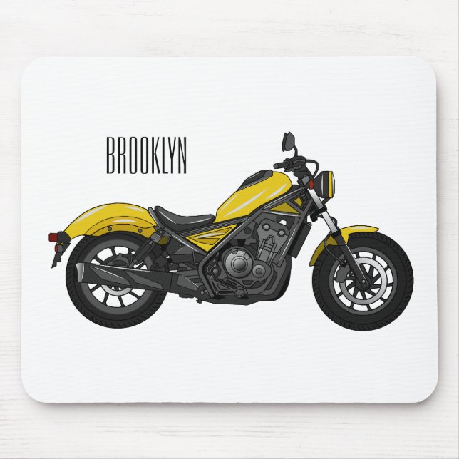 Alfombrilla De Ratón Ilustracion de personalizado de motocicleta de cru (Frente)