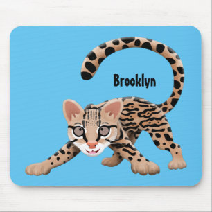 Alfombrilla De Ratón Ilustracion de personalizado de ocelot de Cute