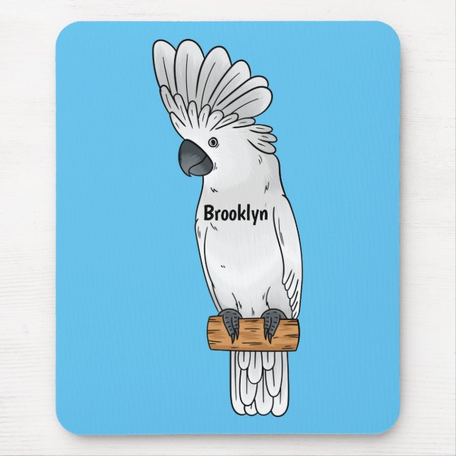 Alfombrilla De Ratón Ilustracion de personalizado de pájaro de paraguas (Frente)