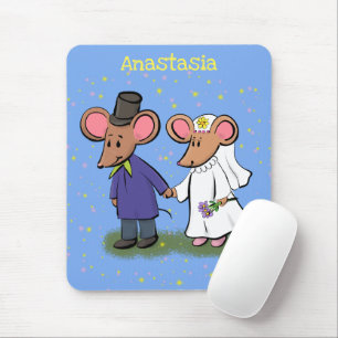 Alfombrilla De Ratón Ilustracion de personalizado de pareja de ratones