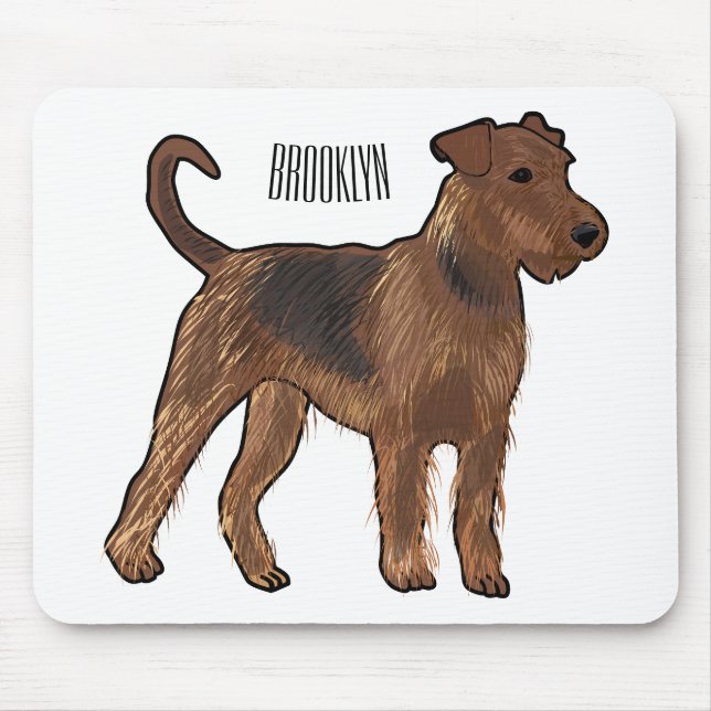 Alfombrilla De Ratón Ilustracion de personalizado de perro Airedale ter (Frente)
