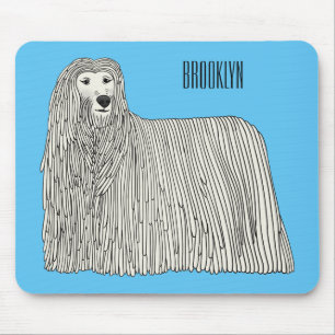 Alfombrilla De Ratón Ilustracion de personalizado de perro de Komondor