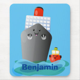 Alfombrilla De Ratón Ilustracion de personalizado de remolcador de barc