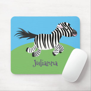 Alfombrilla De Ratón Ilustracion de personalizado de zebra graciosa