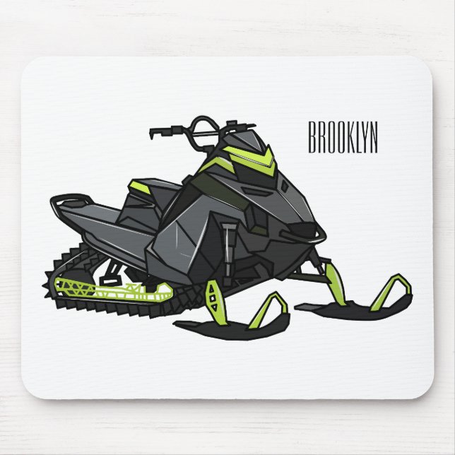 Alfombrilla De Ratón Ilustracion de personalizado para motos de nieve (Frente)
