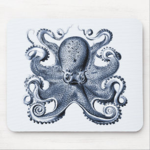 Alfombrilla De Ratón Ilustracion de pulpo azul de la Marina por Ernst H