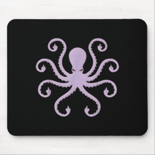 Alfombrilla De Ratón Ilustración de pulpo enfadado con el dedo medio