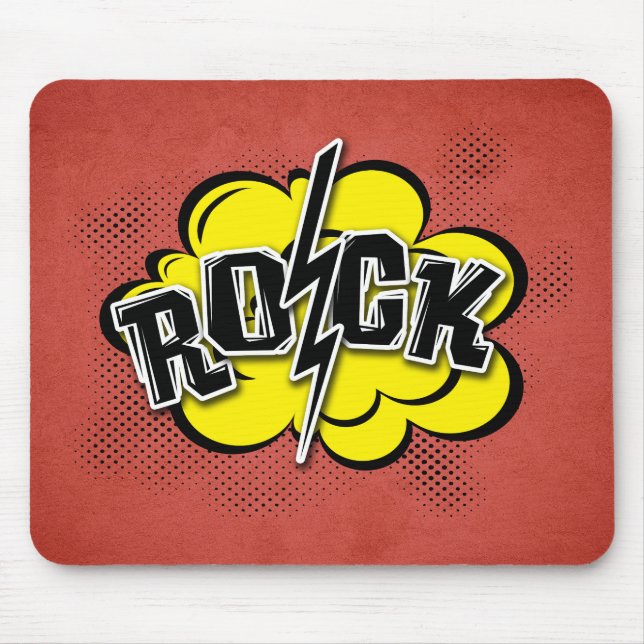 Alfombrilla De Ratón Ilustracion de rock de estilo cómico (Frente)