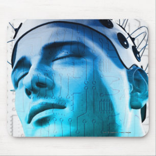 Alfombrilla De Ratón Ilustracion de un hombre que lleva un casquillo de