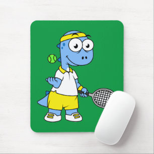 Alfombrilla De Ratón Ilustracion De Un Jugador De Tenis Rex De Tyrannos