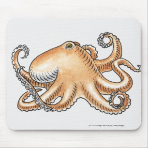 Alfombrilla De Ratón Ilustracion de un pulpo