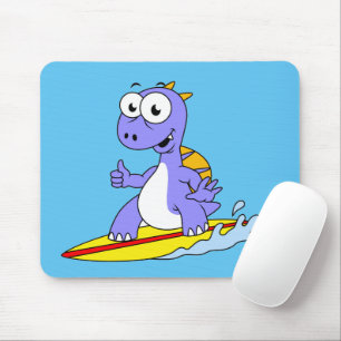 Alfombrilla De Ratón Ilustracion De Un Spinosaurus De Surf.