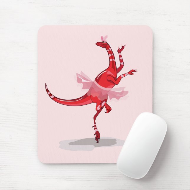 Alfombrilla De Ratón Ilustracion De Una Ballerina Bailando Raptor. (Con ratón)