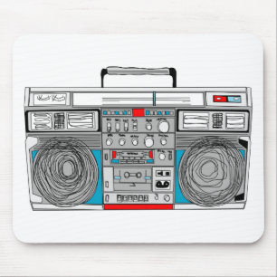 Alfombrilla De Ratón ilustracion del boombox 80s