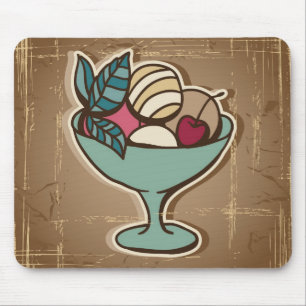 Alfombrilla De Ratón Ilustracion del helado en estilo retro