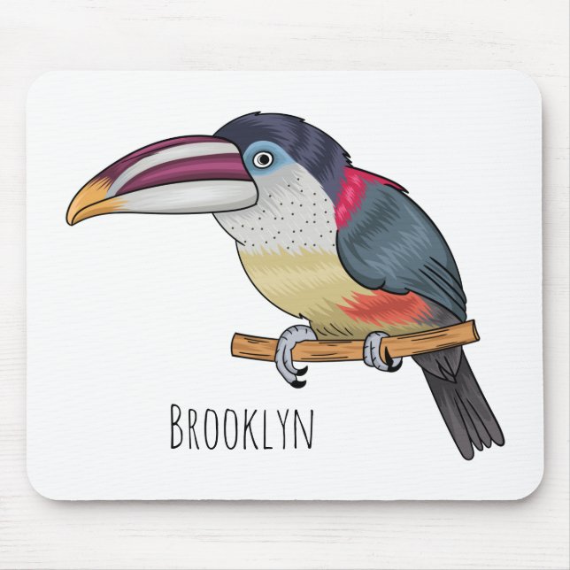 Alfombrilla De Ratón Ilustracion del personalizado de aves de Curl cres (Frente)