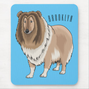 Alfombrilla De Ratón Ilustracion del personalizado del perro del collie
