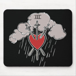 Alfombrilla De Ratón Ilustración del Tarot del Corazón de Amor de 3 de