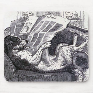 Alfombrilla De Ratón "Ilustracion del vintage del periódico de la