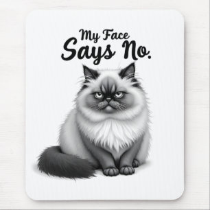 Alfombrilla De Ratón Ilustración Divertida de Cara de Gato – Arte de Ga