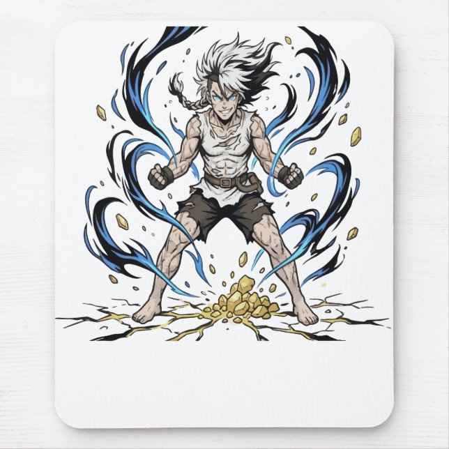 Alfombrilla De Ratón Ilustración épica del poder del guerrero manga que (Frente)