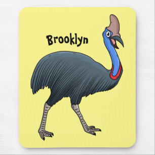 Alfombrilla De Ratón Ilustracion feliz de personalizado de aves en casc