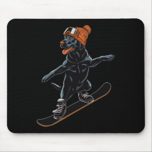Alfombrilla De Ratón Ilustracion Guay Dog Snowboard Para Hombres Mujere