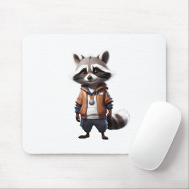 Alfombrilla De Ratón Ilustracion Guay y Adorable Raccoon