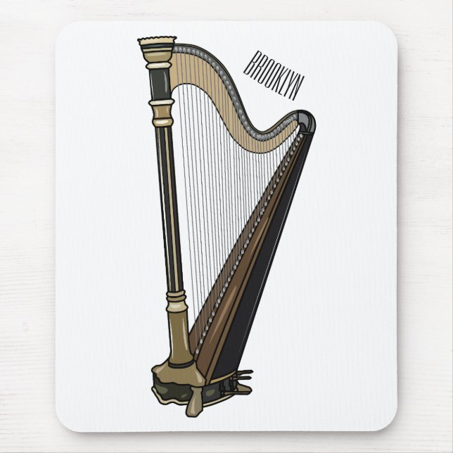 Alfombrilla De Ratón Ilustracion Harp personalizado (Frente)