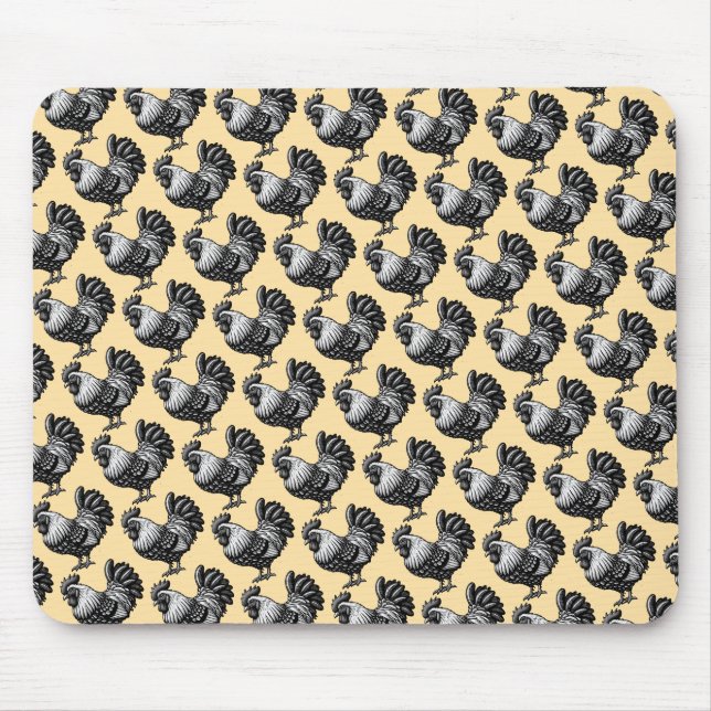Alfombrilla De Ratón Ilustracion Intrincado de Rooster (Frente)
