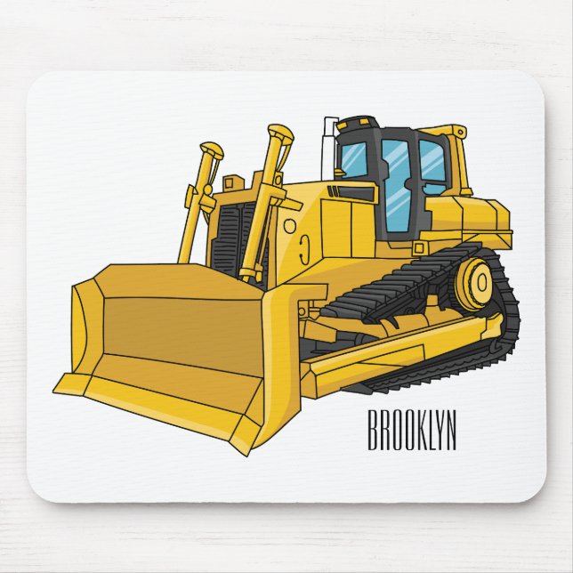 Alfombrilla De Ratón Ilustracion personalizado Bulldozer (Frente)