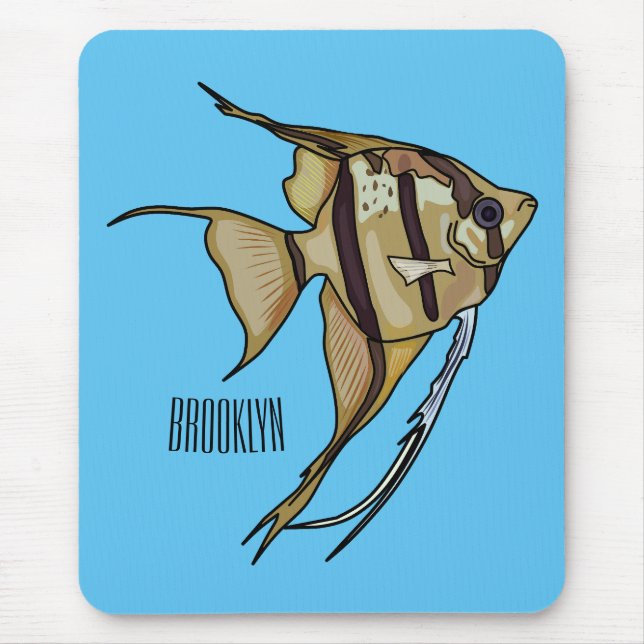 Alfombrilla De Ratón Ilustracion personalizado de Angelfish (Frente)