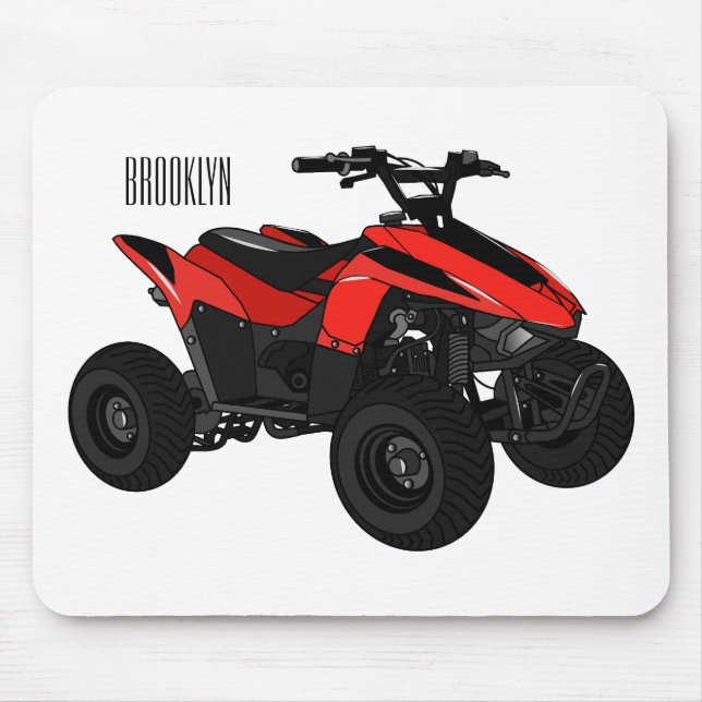 Alfombrilla De Ratón Ilustracion personalizado de atv de cuatro bicicle (Frente)
