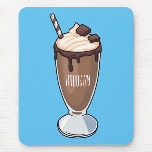 Alfombrilla De Ratón Ilustracion personalizado de batido de chocolate (Frente)