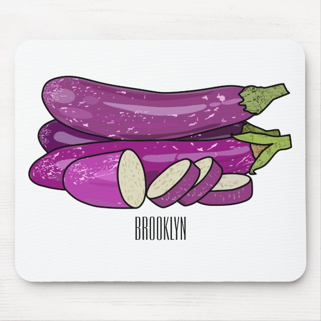 Alfombrilla De Ratón Ilustracion personalizado de berenjenas (Frente)