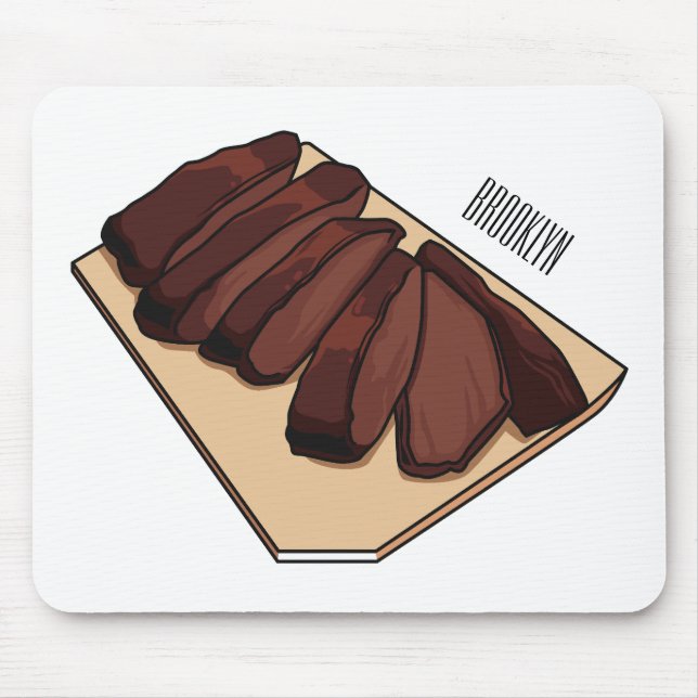 Alfombrilla De Ratón Ilustracion personalizado de brisket de carne (Frente)