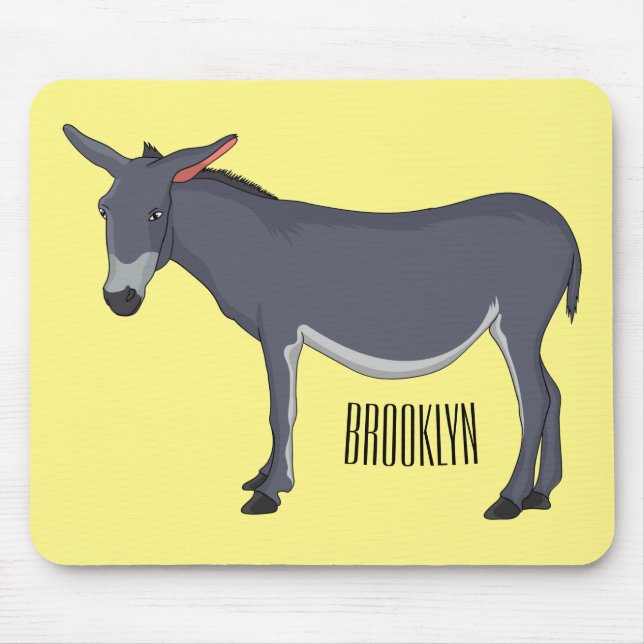 Alfombrilla De Ratón Ilustracion personalizado de burro (Frente)