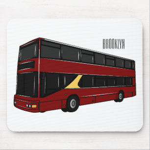 Alfombrilla De Ratón Ilustracion personalizado de bus de dos pisos