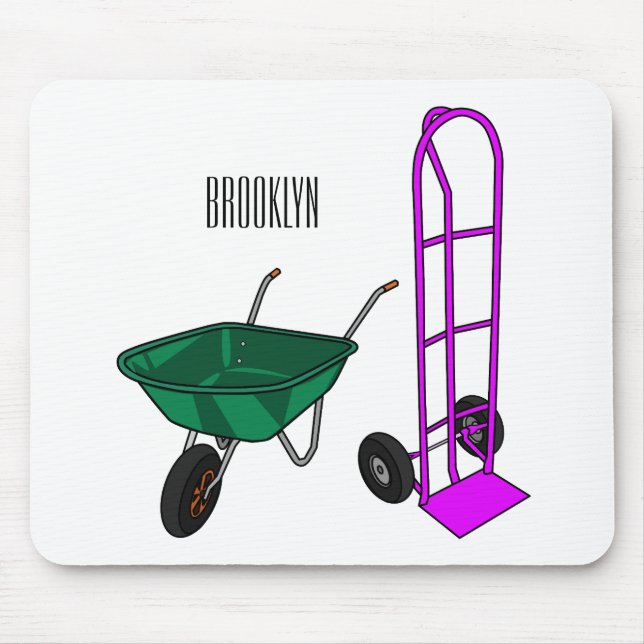 Alfombrilla De Ratón Ilustracion personalizado de carretillas y carrito (Frente)