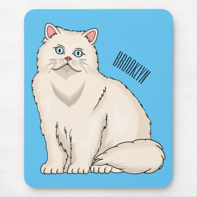Alfombrilla De Ratón Ilustracion personalizado de gato persa (Frente)