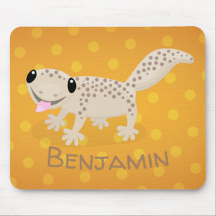 Alfombrilla De Ratón Ilustracion personalizado de gecko de color marrón